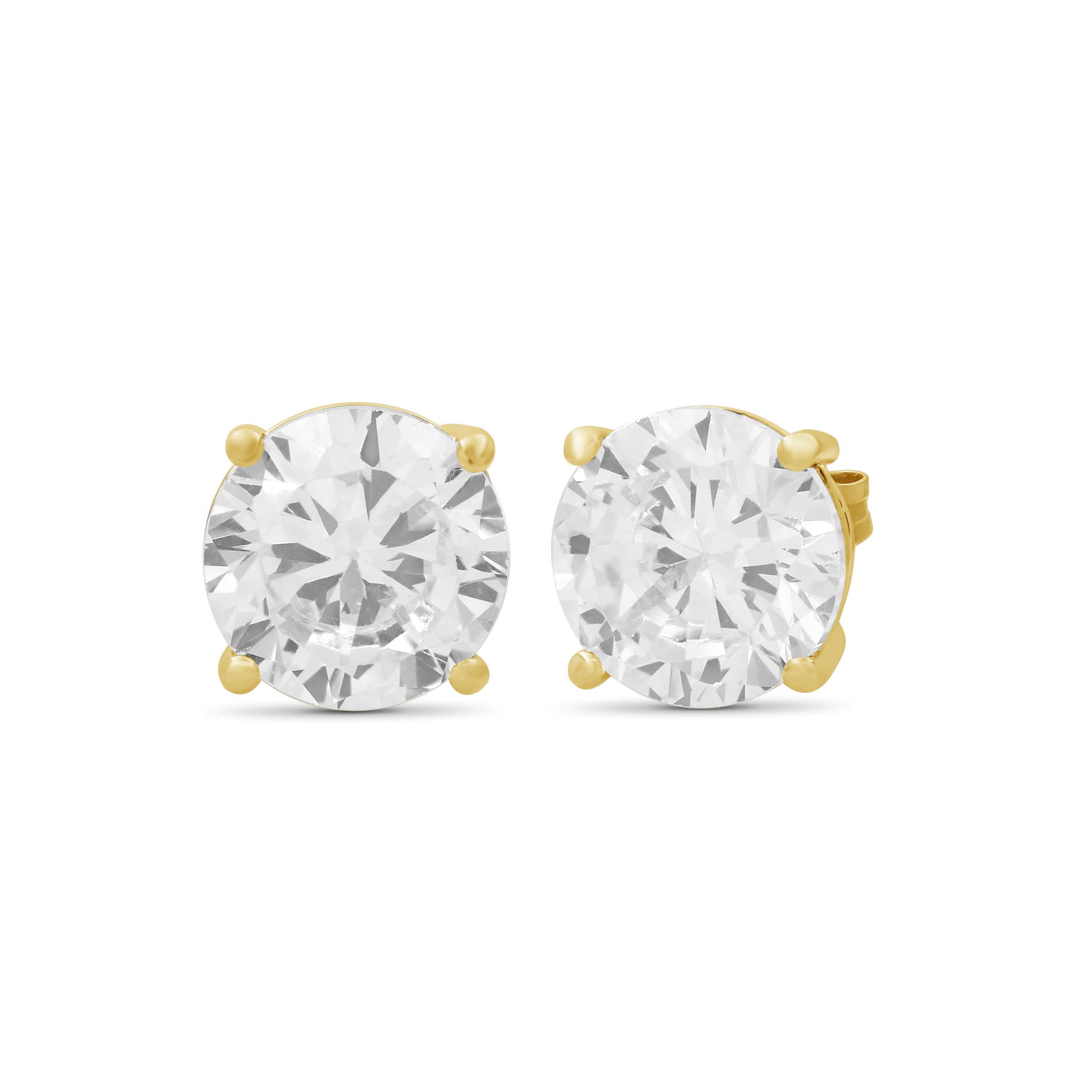 Venturant 7.00 - 12.00 Carat T.W. Round-cut Lab Grown Diamond (F/VS+) Stud Earrings with Double Notch Post & Screwback