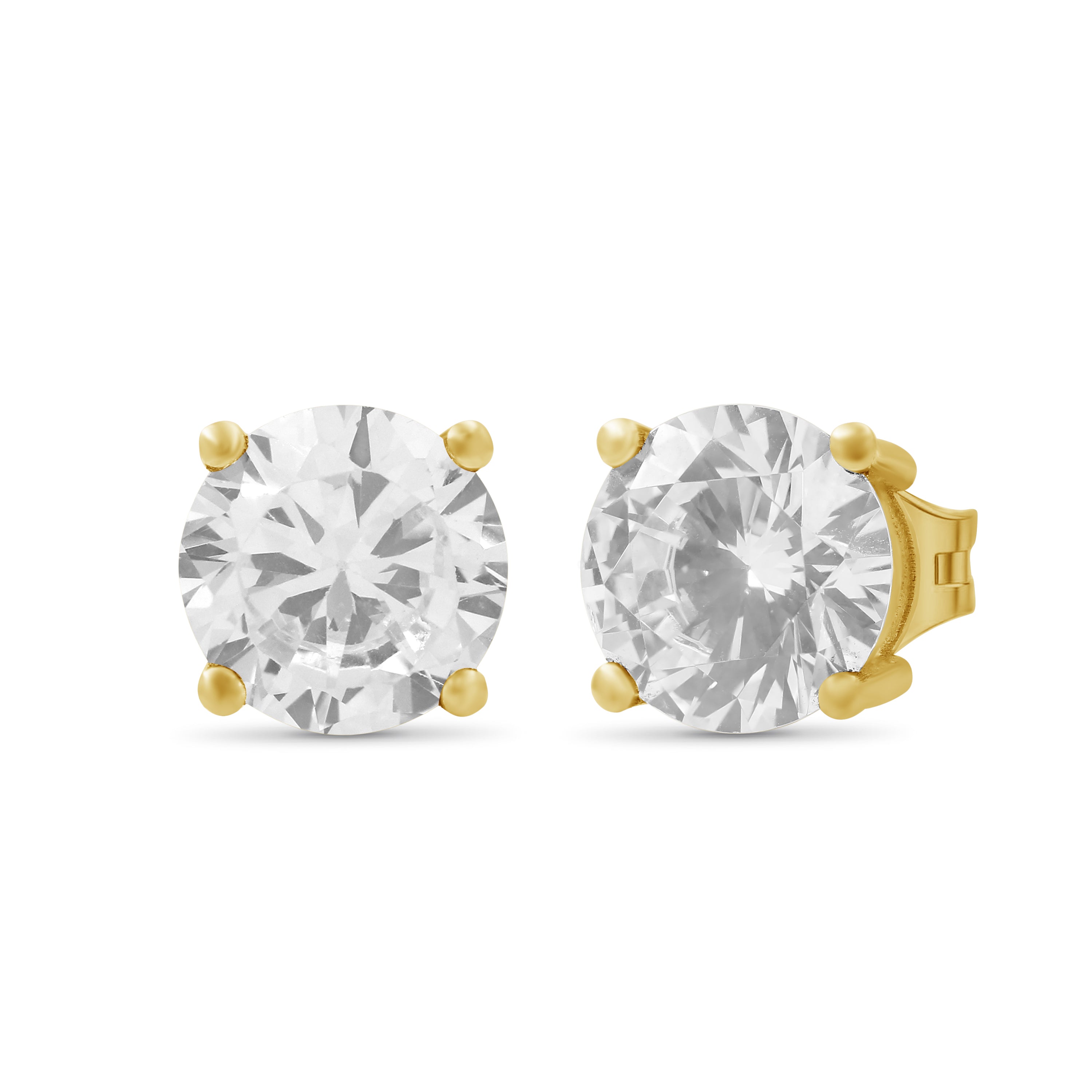 Venturant 7.00 - 12.00 Carat T.W. Round-cut Lab Grown Diamond (F/VS+) Stud Earrings with Double Notch Post & Screwback