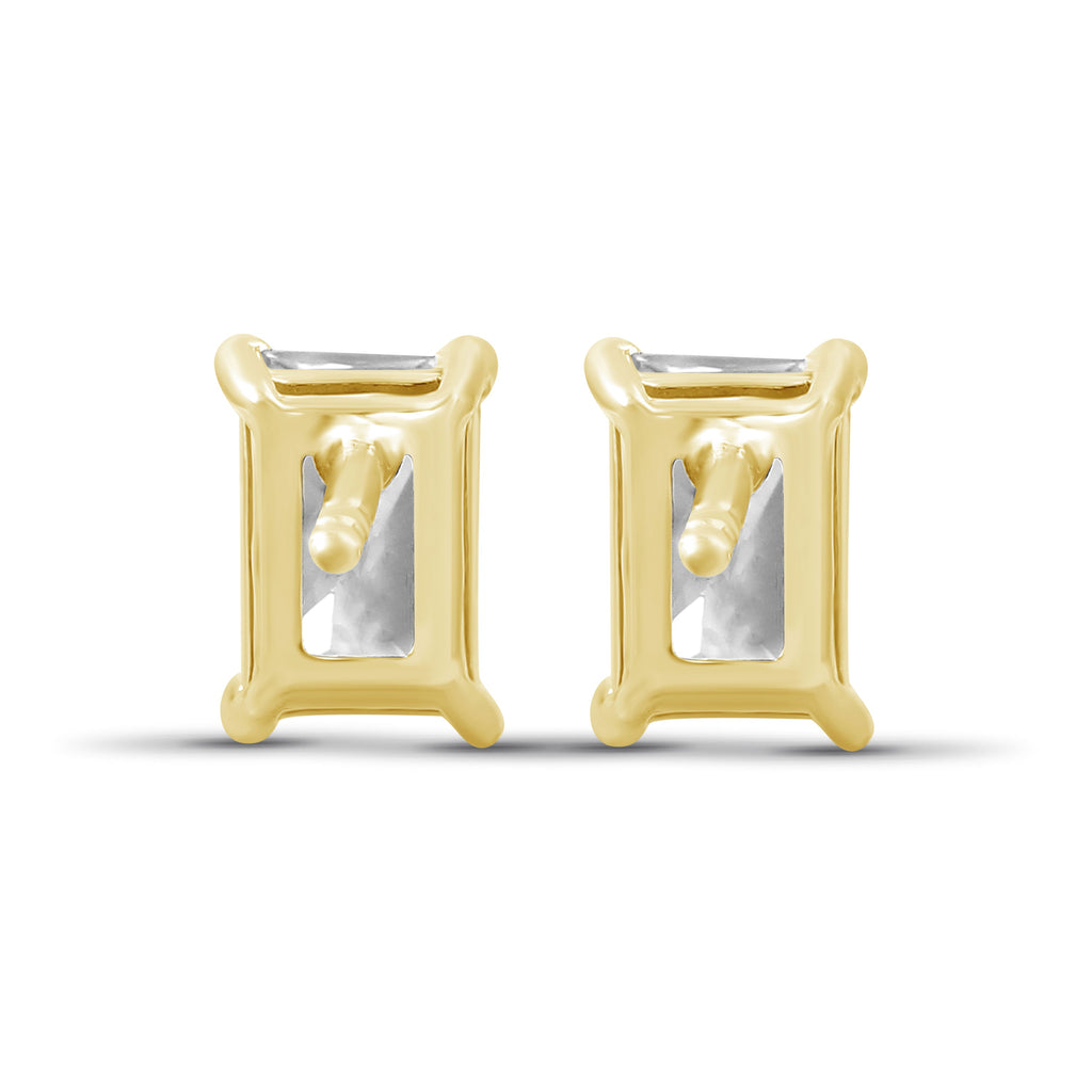 Venturant 1.00 - 3.00 Carat T.W. Emerald-cut Lab Grown Diamond (F/VS+) Stud Earrings with Double Notch Post & Pushback