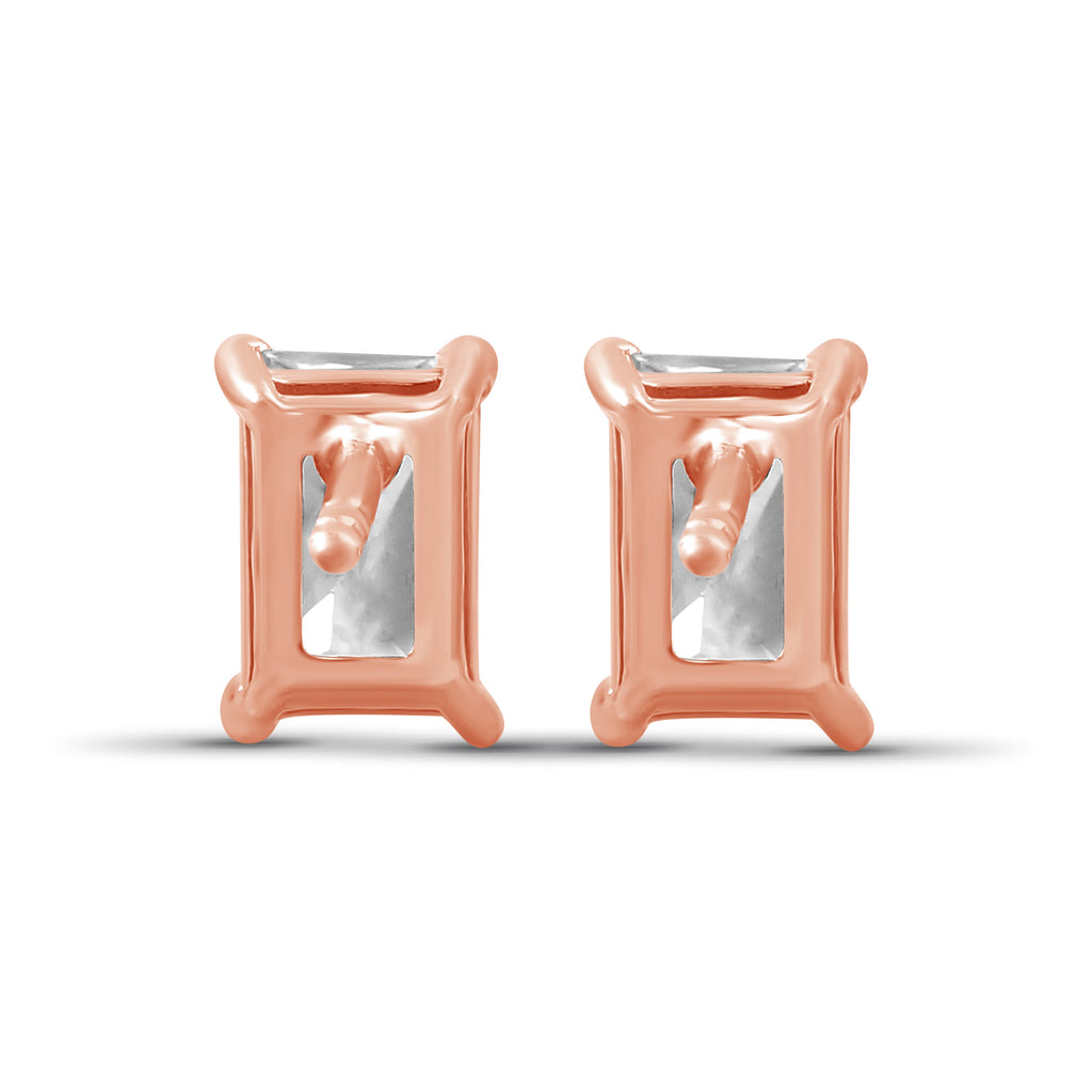 Venturant 1.00 - 3.00 Carat T.W. Emerald-cut Lab Grown Diamond (F/VS+) Stud Earrings with Double Notch Post & Pushback