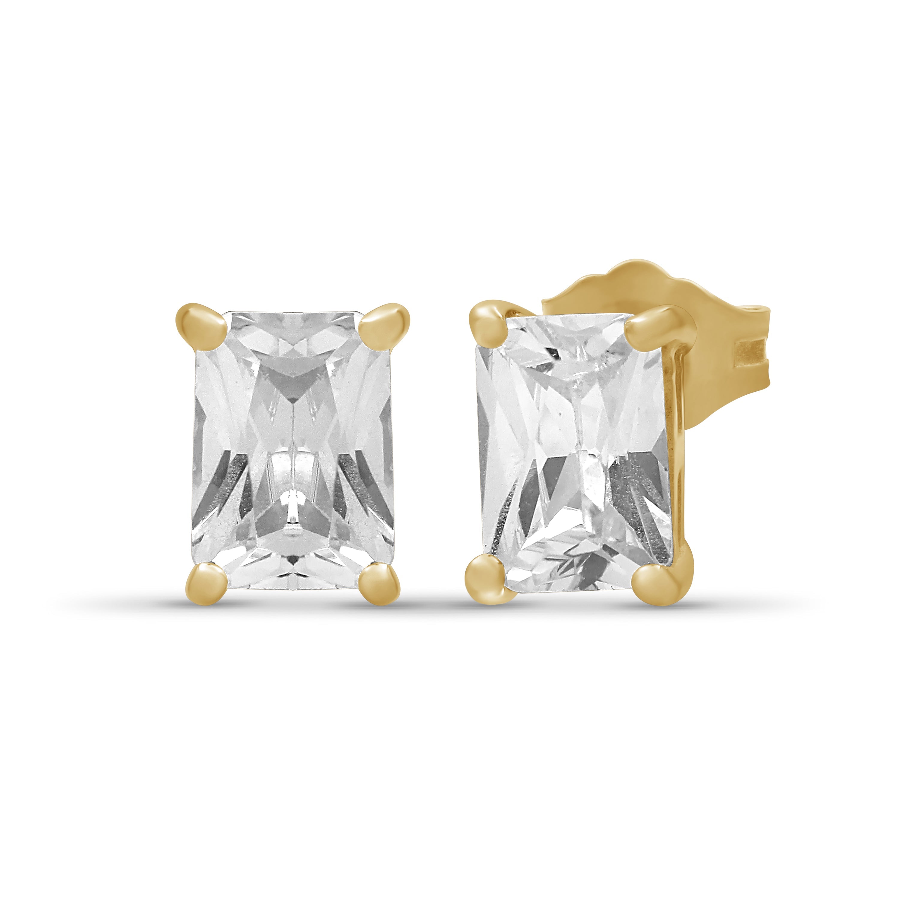 Venturant 1.00 - 3.00 Carat T.W. Emerald-cut Lab Grown Diamond (F/VS+) Stud Earrings with Double Notch Post & Pushback