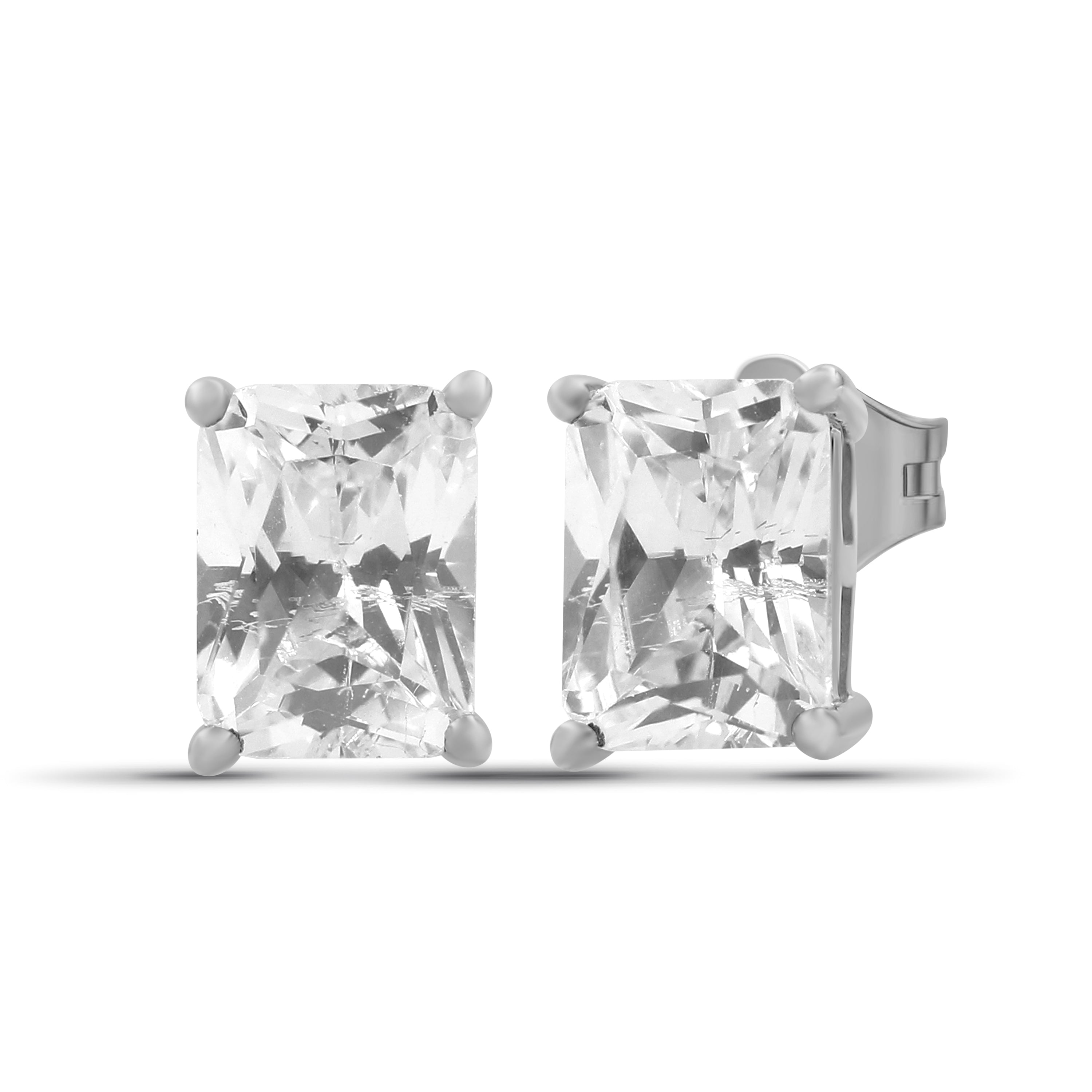 Venturant 1.00 - 3.00 Carat T.W. Emerald-cut Lab Grown Diamond (F/VS+) Stud Earrings with Double Notch Post & Pushback