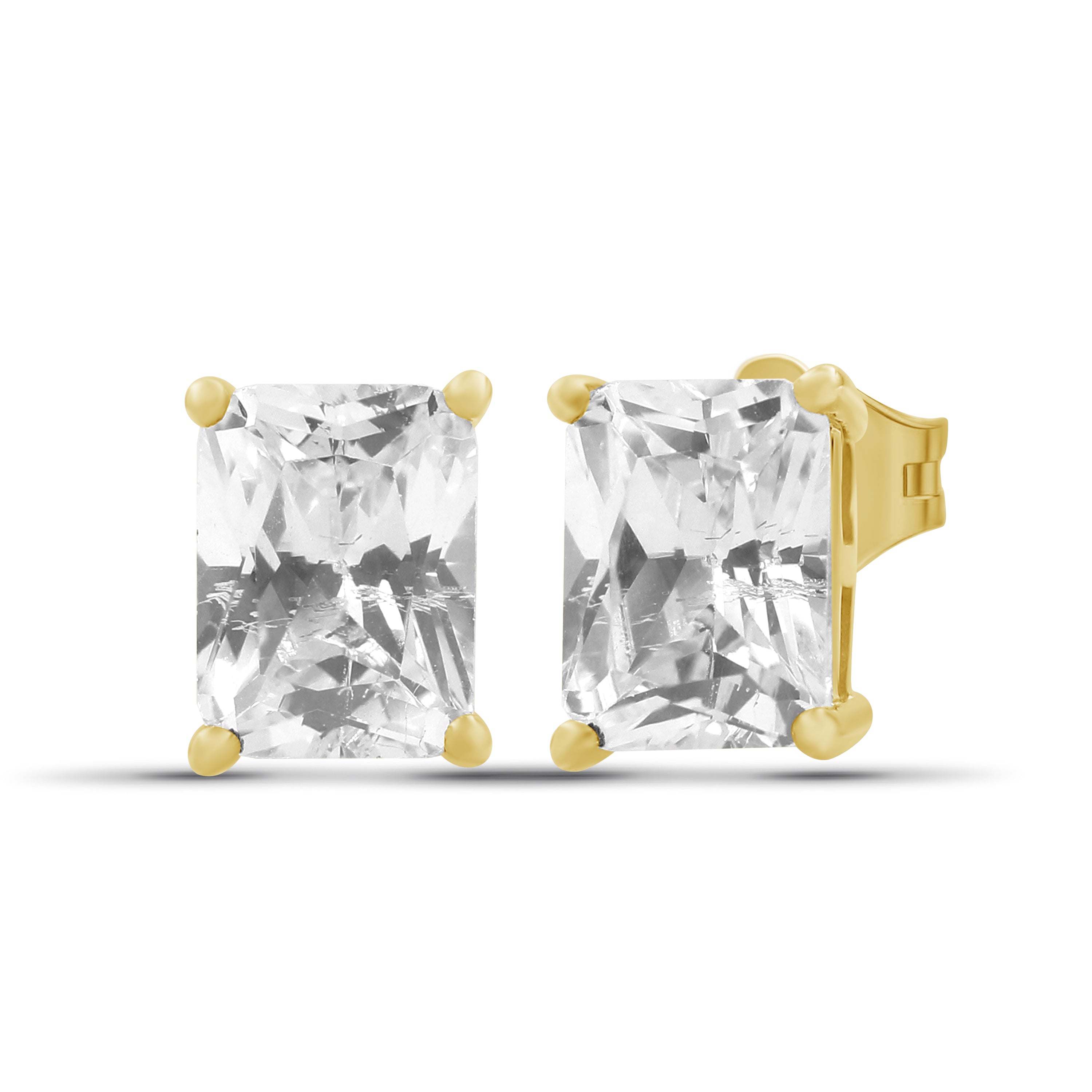 Venturant 1.00 - 3.00 Carat T.W. Emerald-cut Lab Grown Diamond (F/VS+) Stud Earrings with Double Notch Post & Pushback
