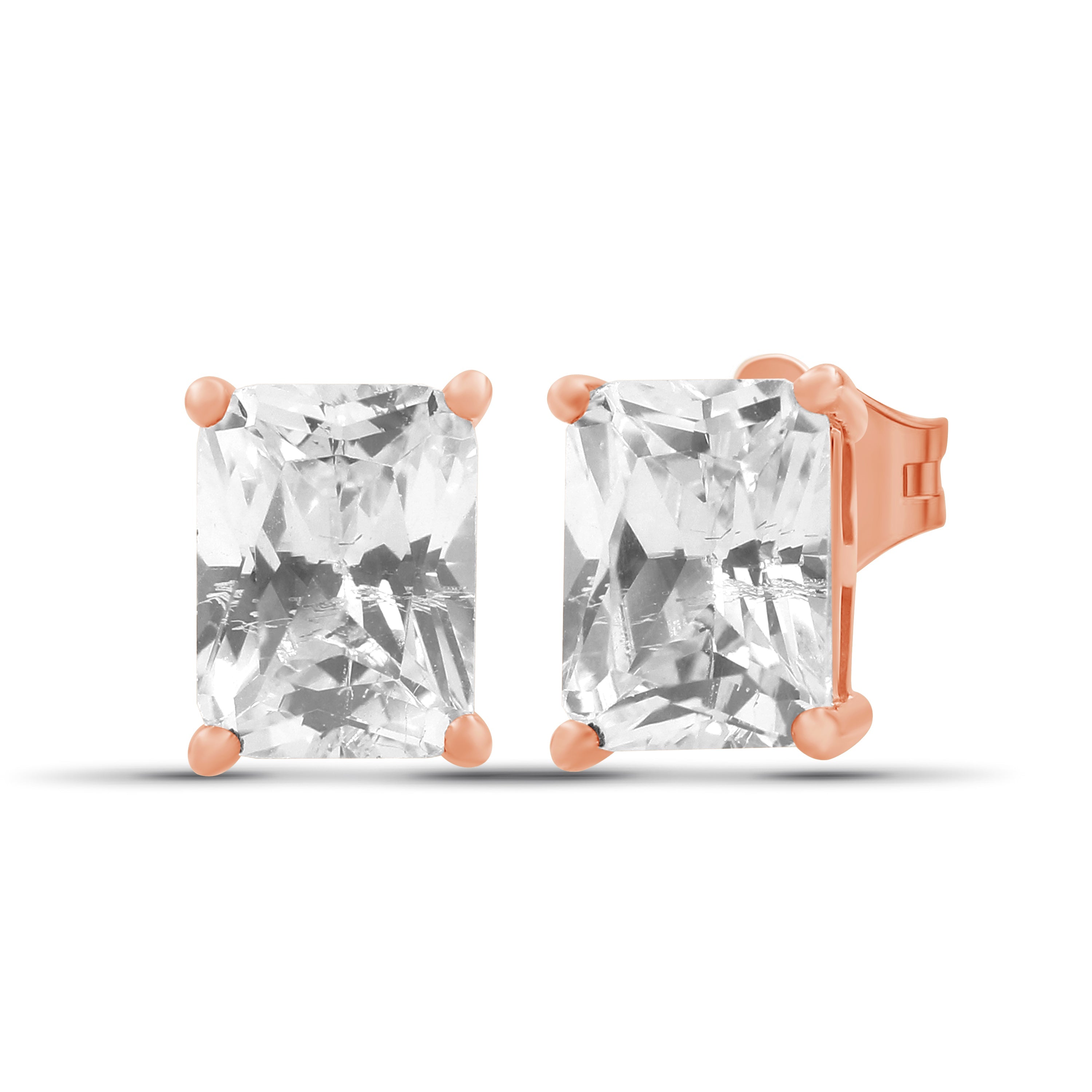 Venturant 1.00 - 3.00 Carat T.W. Emerald-cut Lab Grown Diamond (F/VS+) Stud Earrings with Double Notch Post & Pushback