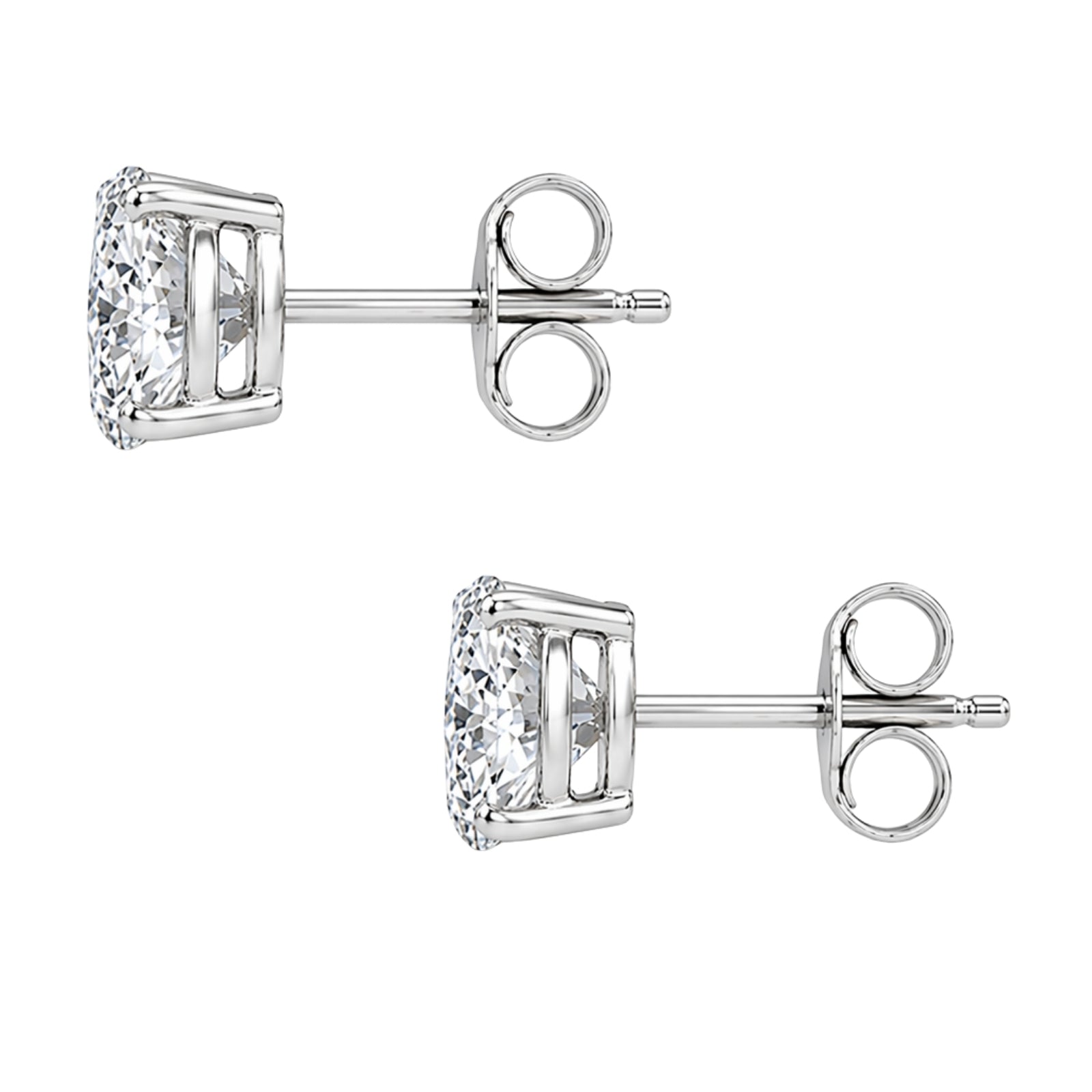 Venturant Lab Grown Diamond (F/VS+) 0.25 carat Round cut Sterling Silver Stud Earrings