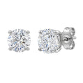 Venturant Lab Grown Diamond (F/VS+) 0.75 carat Round cut Sterling Silver Stud Earrings