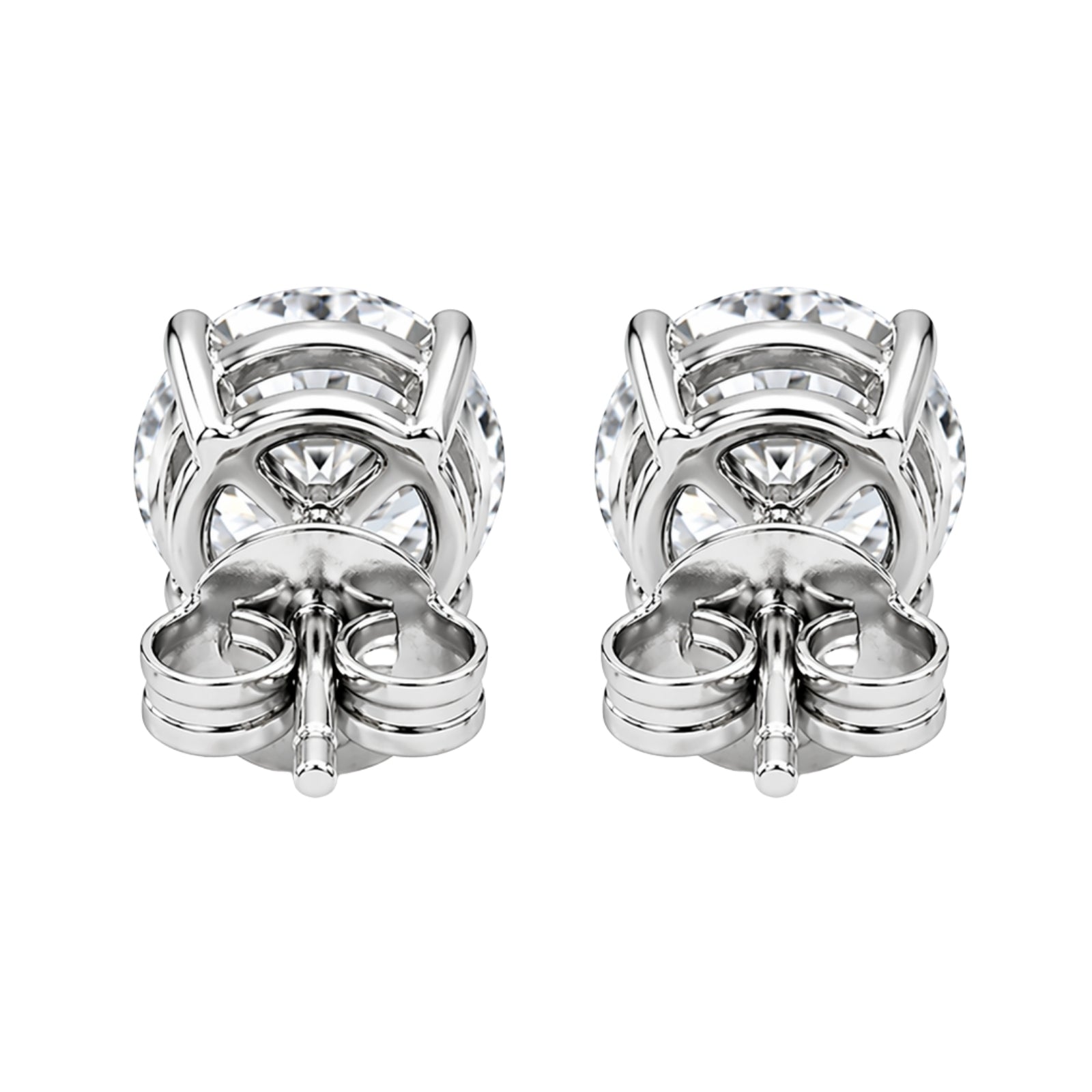 Venturant Lab Grown Diamond (F/VS+) 0.75 carat Round cut Sterling Silver Stud Earrings