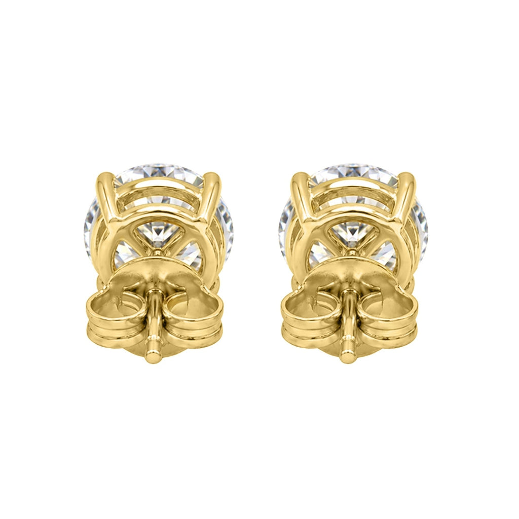 Venturant Lab Grown Diamond (F/VS+) 0.75 carat Round cut Gold over Silver Stud Earrings