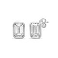 Venturant 1.00 - 2.00 Carat T.W. Emerald-cut Lab Grown Diamond (F/VS+) 14K Gold Bezel set Stud Earrings with Double Notch Post & Pushback