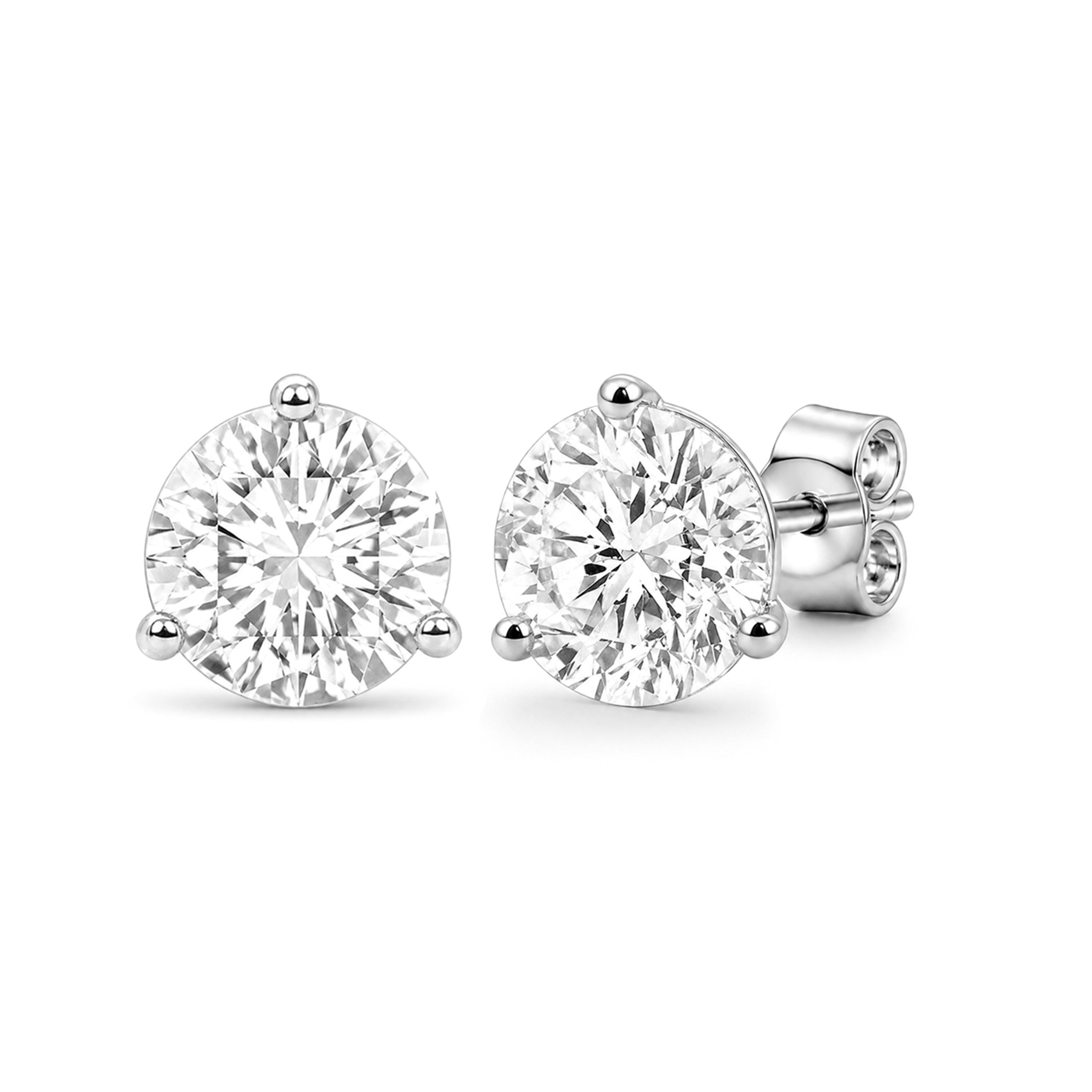 Venturant Lab-Grown Diamond Earrings for Women | Sterling Silver | Emerald Cut | Prong, Push Back | F Color, VS+ Clarity | 1.00 Total Carat Weight | Anniversary, Wedding, Birthday Gift