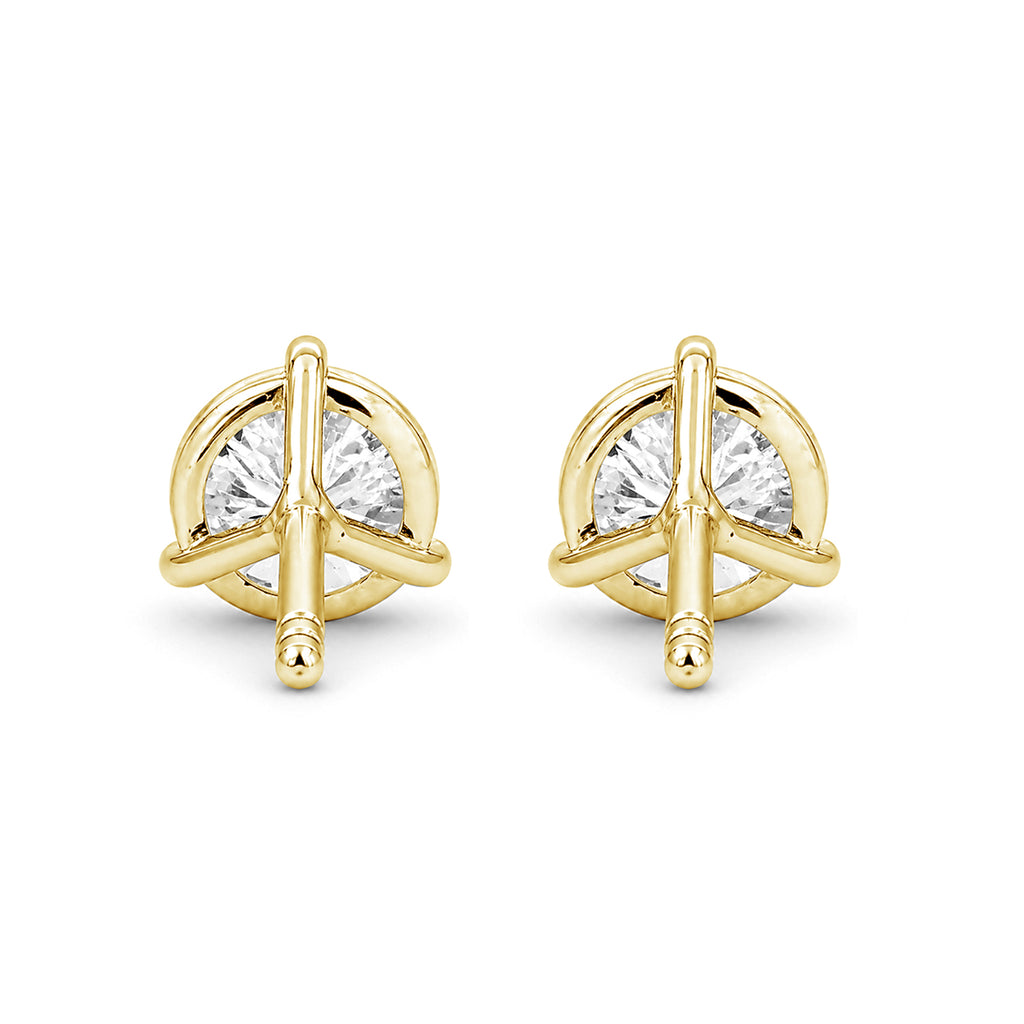 Venturant Lab-Grown Diamond Earrings for Women | Gold over Silver | Emerald Cut | Prong, Push Back | F Color, VS+ Clarity | 2.00 Total Carat Weight | Anniversary, Wedding, Birthday Gift