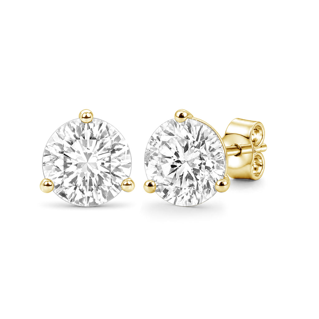 Venturant Lab-Grown Diamond Earrings for Women | Gold over Silver | Emerald Cut | Prong, Push Back | F Color, VS+ Clarity | 2.00 Total Carat Weight | Anniversary, Wedding, Birthday Gift