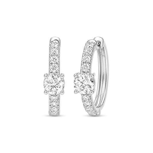 3.00 Carat T.W. Lab Grown Diamond Sterling Silver Hoop Earrings