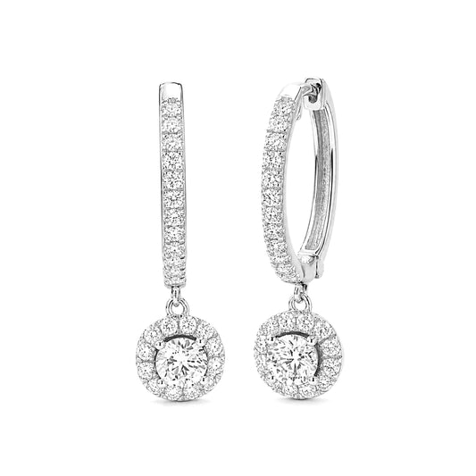 Venturant Lab-Grown Diamond Earrings for Women | Sterling Silver | Round Cut | Prong, Lever Back | F Color, VS+ Clarity | 3.00 Total Carat Weight | Anniversary, Wedding, Birthday Gift