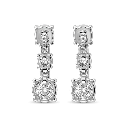 Venturant Lab-Grown Diamond Earrings for Women | Sterling Silver | Round Cut | Prong, Push Back | F Color, VS+ Clarity | 2.00 Total Carat Weight | Anniversary, Wedding, Birthday Gift