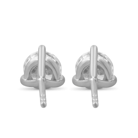 Venturant Lab Grown Diamond (F/VS+) 1/4  carat Round cut Sterling Silver Stud Earrings - Sterling Silver | Gold over Silver