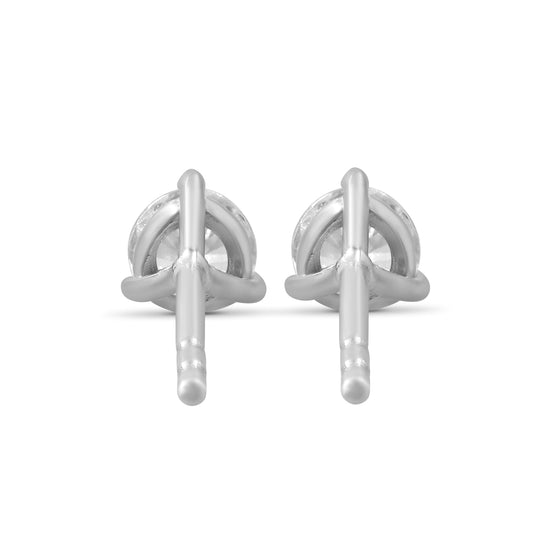 Venturant Lab Grown Diamond (F/VS+) 3/8 carat Round cut Sterling Silver Stud Earrings - Sterling Silver | Gold over Silver