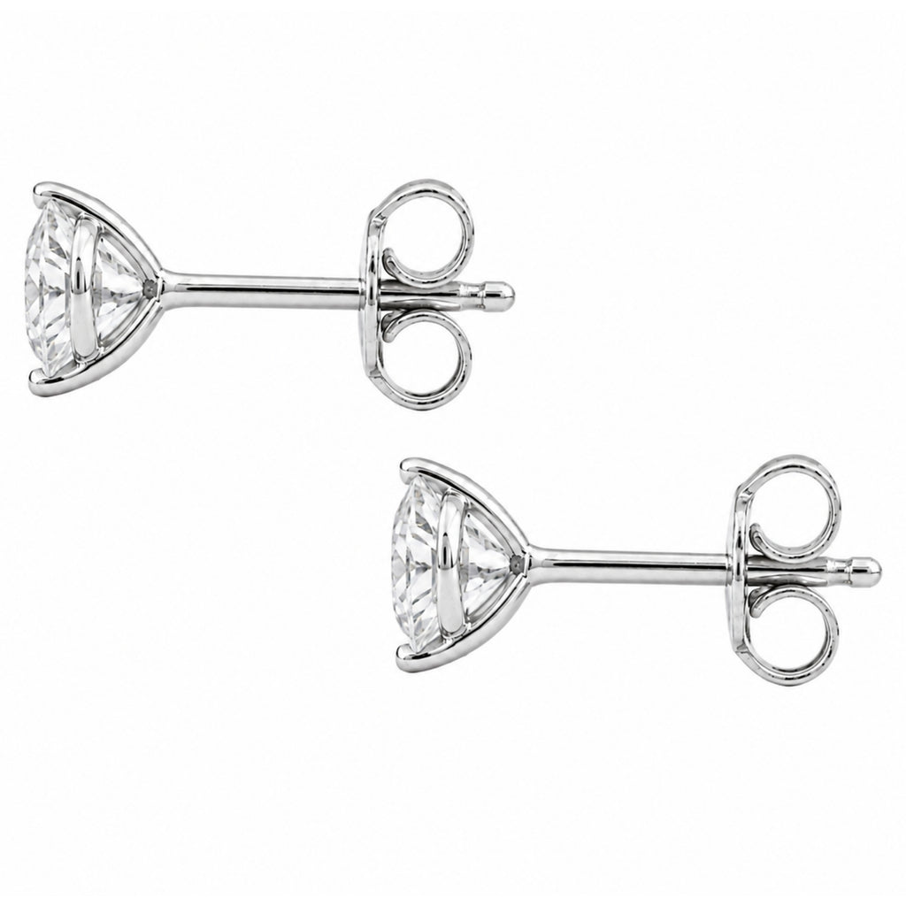 Venturant Lab Grown Diamond (F/VS+) 1.50 carat Round cut Sterling Silver Stud Earrings - Sterling Silver | Gold over Silver