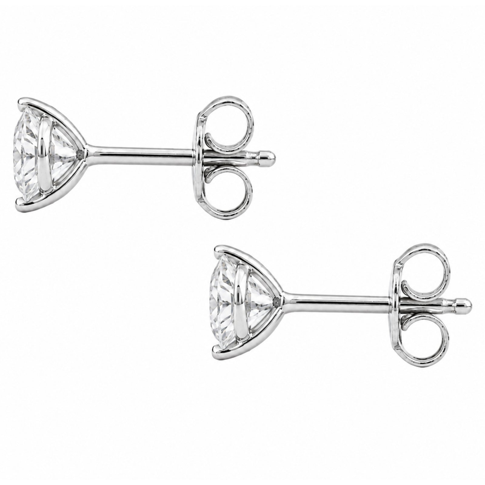 Venturant Lab Grown Diamond (F/VS+) 1.50 carat Round cut Sterling Silver Stud Earrings - Sterling Silver | Gold over Silver