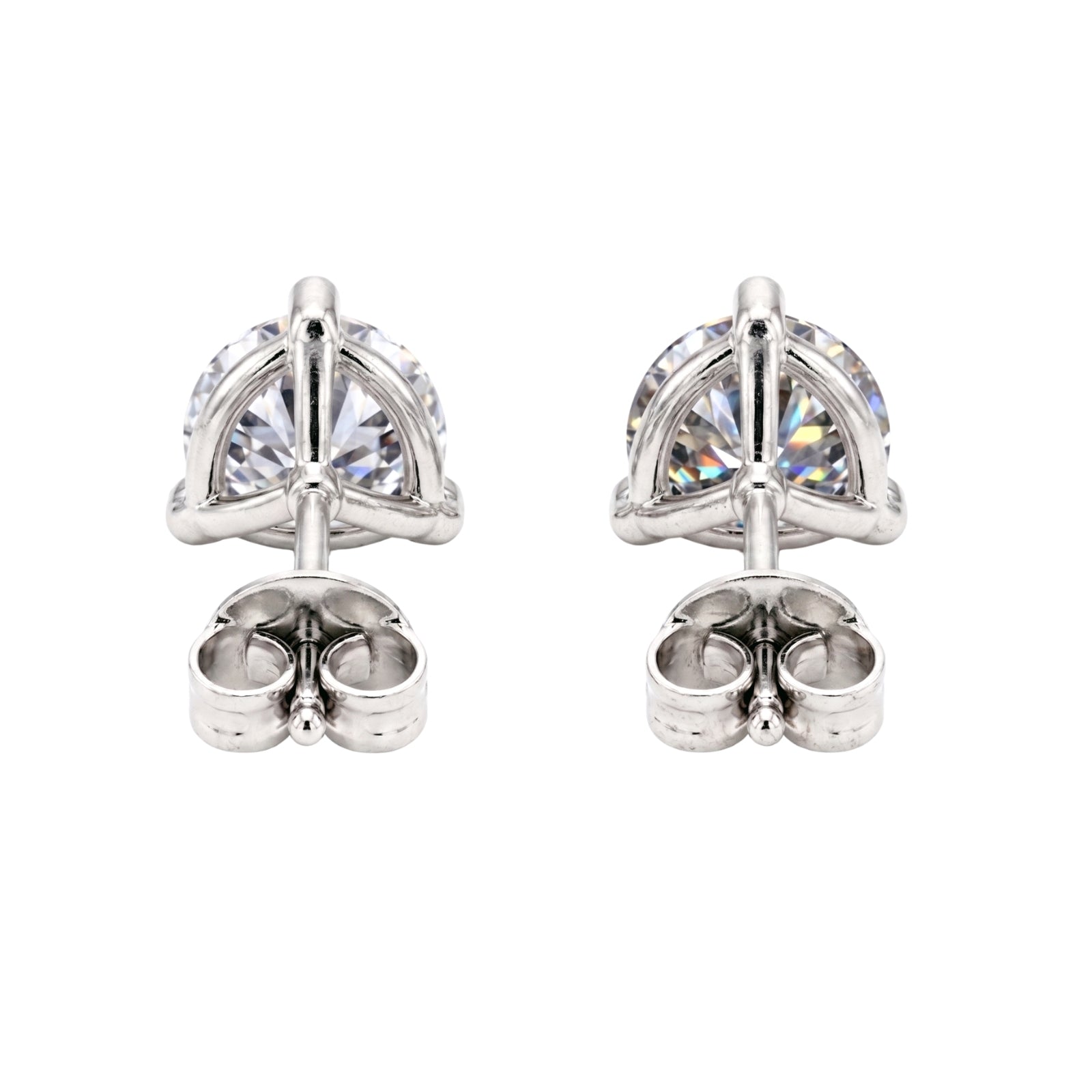 Venturant Lab Grown Diamond (F/VS+) 1.50 carat Round cut Sterling Silver Stud Earrings - Sterling Silver | Gold over Silver