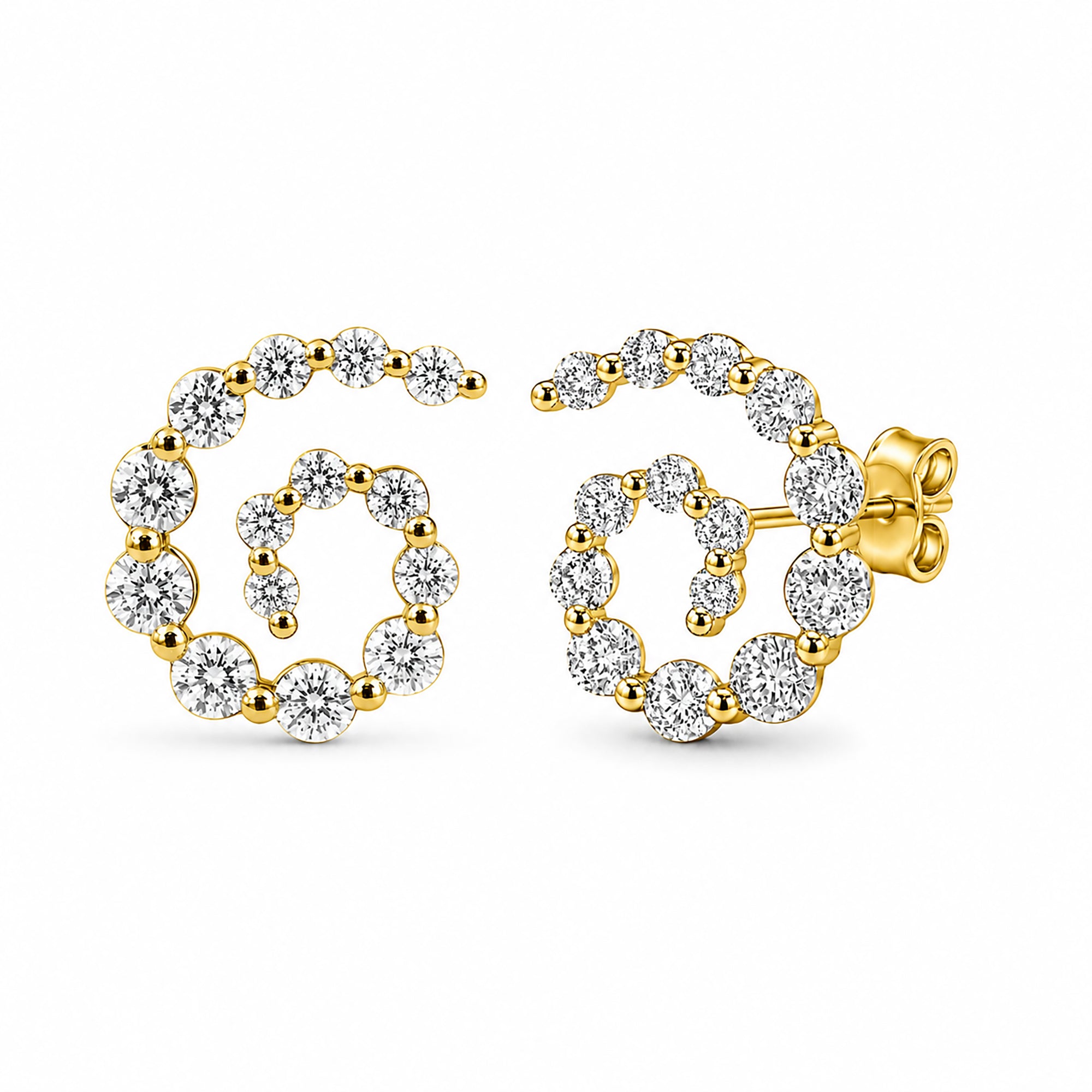 Venturant Lab Grown Diamond (F/VS+) 1.50 carat Round cut Sterling Silver Stud Earrings - Sterling Silver | Gold over Silver
