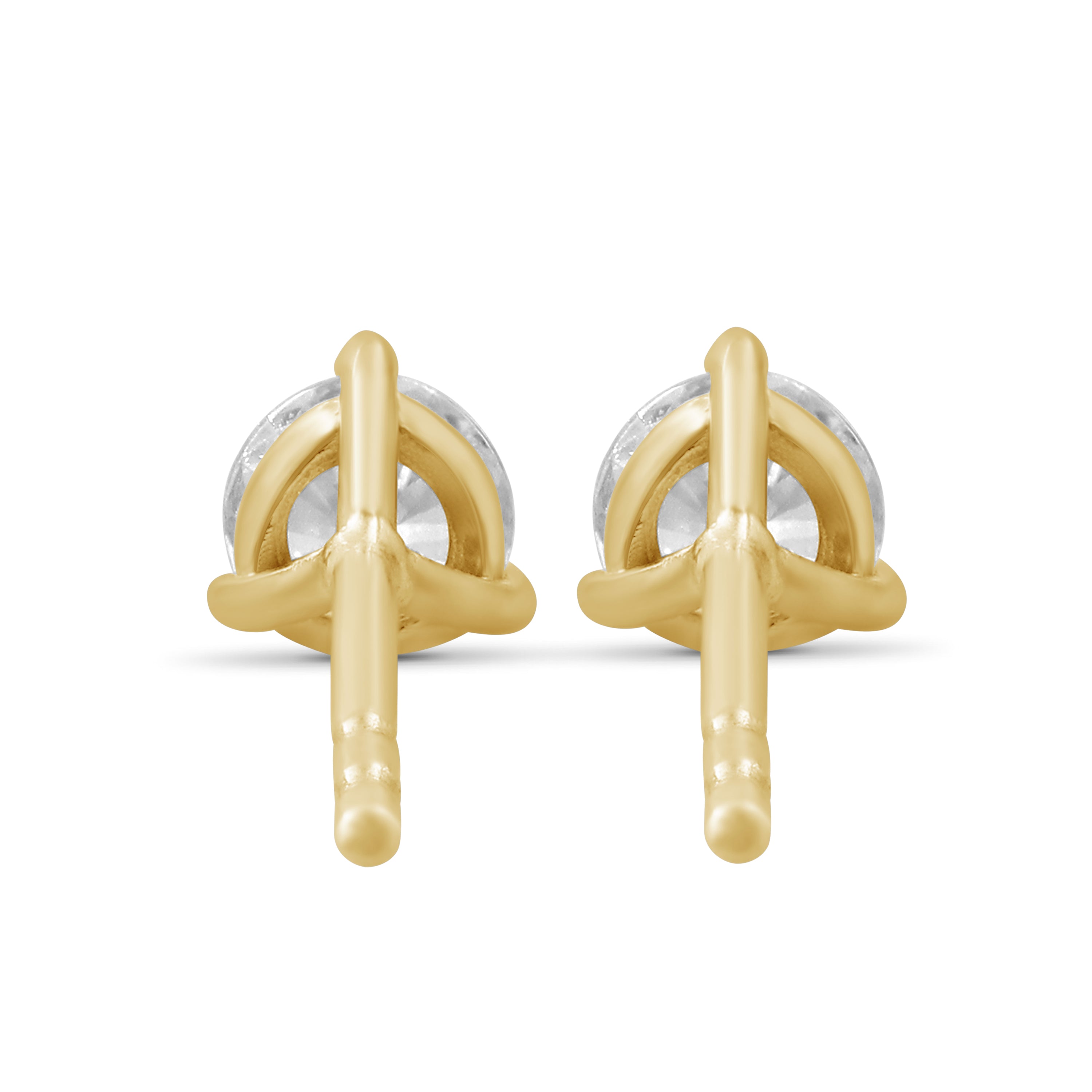Venturant Lab Grown Diamond (F/VS+) 1/3 carat Round cut Gold over Silver Stud Earrings