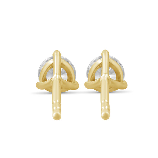 Venturant Lab Grown Diamond (F/VS+) 3/8 carat Round cut Gold over Silver Stud Earrings