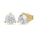 Venturant Lab Grown Diamond (F/VS+) 1/2 carat Round cut Gold over Silver Stud Earrings