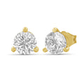 Venturant Lab Grown Diamond (F/VS+) 1.50 carat Round cut Gold over Silver Stud Earrings