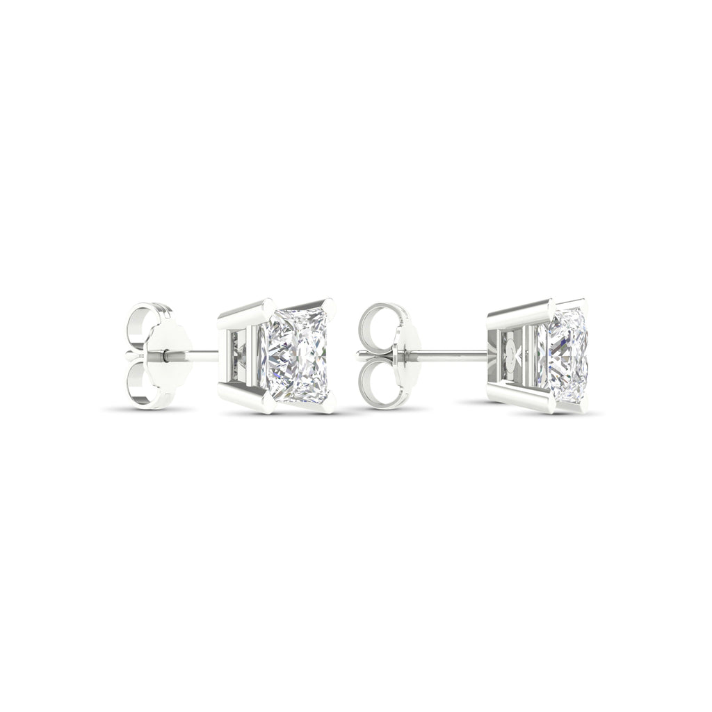 Venturant 1.00 - 2.00 Carat T.W. Princess-cut Lab Grown Diamond (F/VS+) Stud Earrings with Double Notch Post & Pushback