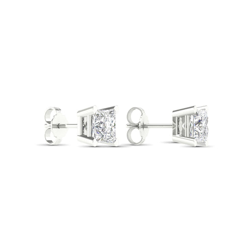 Venturant 1.00 - 2.00 Carat T.W. Princess-cut Lab Grown Diamond (F/VS+) Stud Earrings with Double Notch Post & Pushback