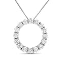 Venturant Lab Grown Diamond (F/VS+) 3.00 carat Round cut Sterling Silver Circle Pendant - Sterling Silver | Gold over Silver