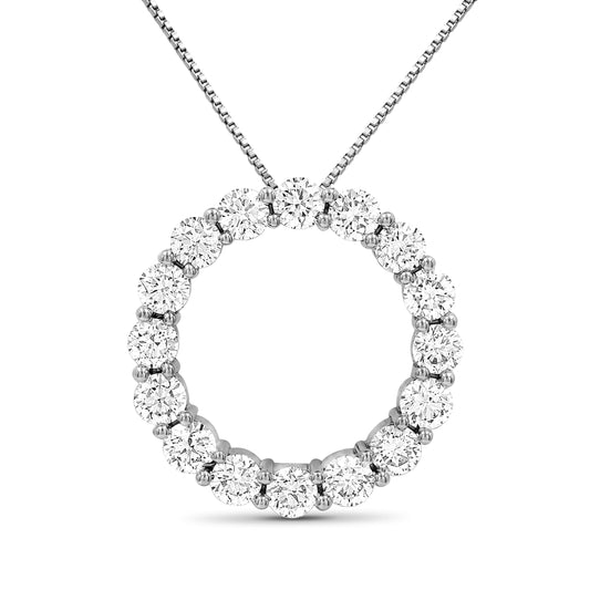 Venturant Lab Grown Diamond (F/VS+) 3.00 carat Round cut Sterling Silver Tennis Necklace - Sterling Silver | Gold over Silver