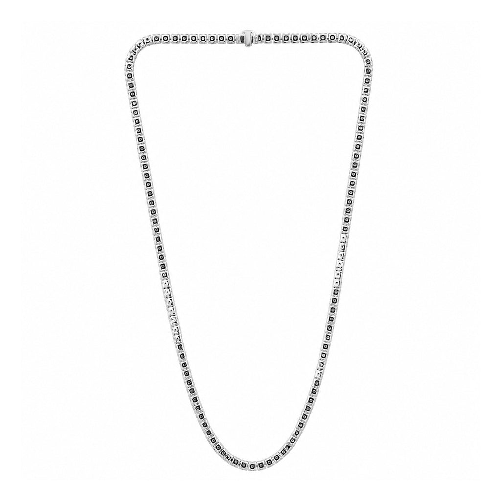 Venturant Lab Grown Diamond (F/VS+) 5.00 carat Round cut Sterling Silver Tennis Necklace - Sterling Silver | Gold over Silver