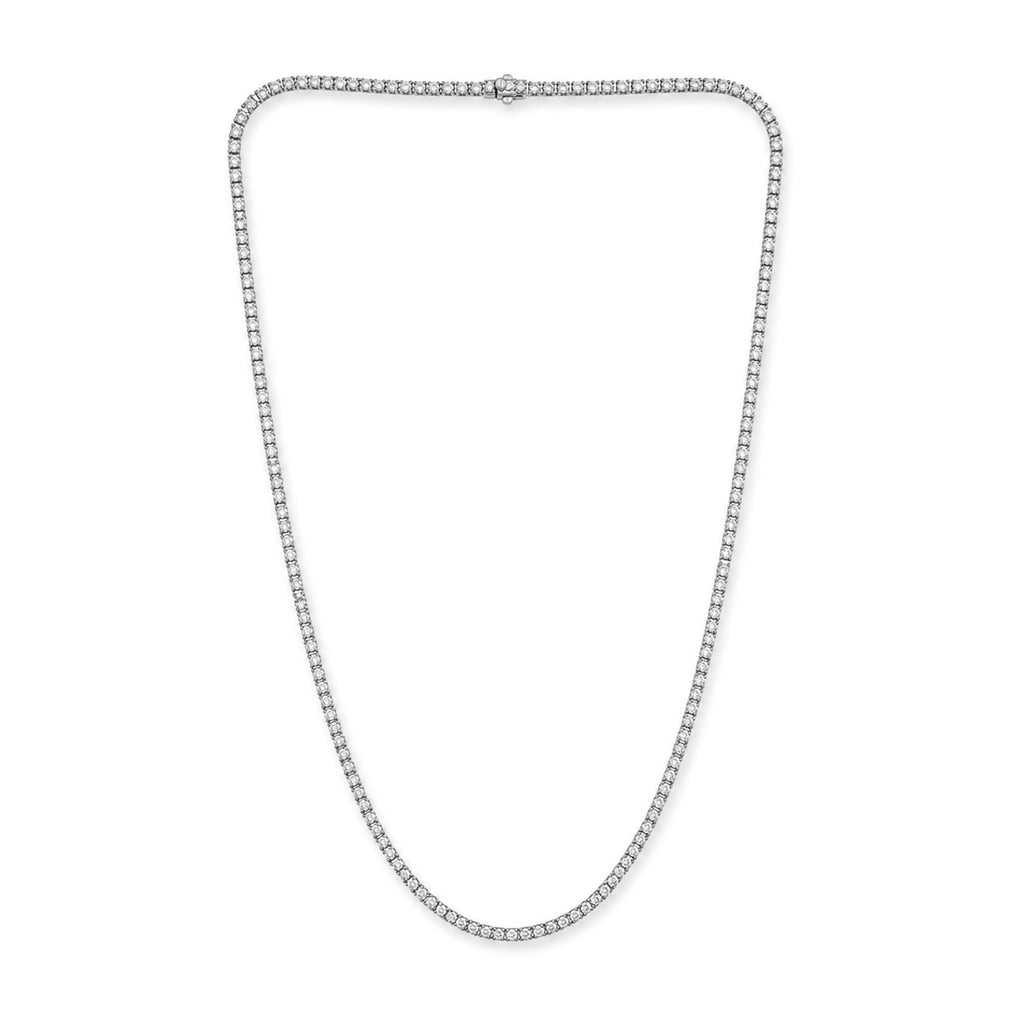 Venturant Lab Grown Diamond (F/VS+) 5.00 carat Round cut Sterling Silver Tennis Necklace - Sterling Silver | Gold over Silver
