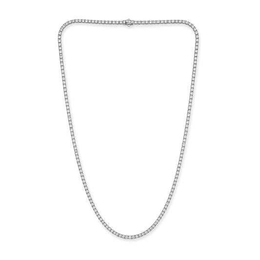 Venturant Lab Grown Diamond (F/VS+) 5.00 carat Round cut Sterling Silver Tennis Necklace - Sterling Silver | Gold over Silver
