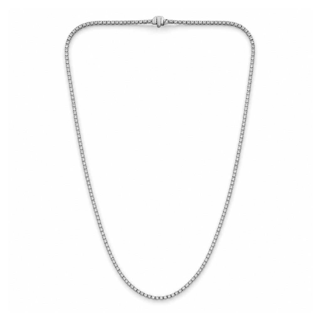 Venturant Lab Grown Diamond (F/VS+) 7.00 carat Round cut Sterling Silver Tennis Necklace - Sterling Silver | Gold over Silver