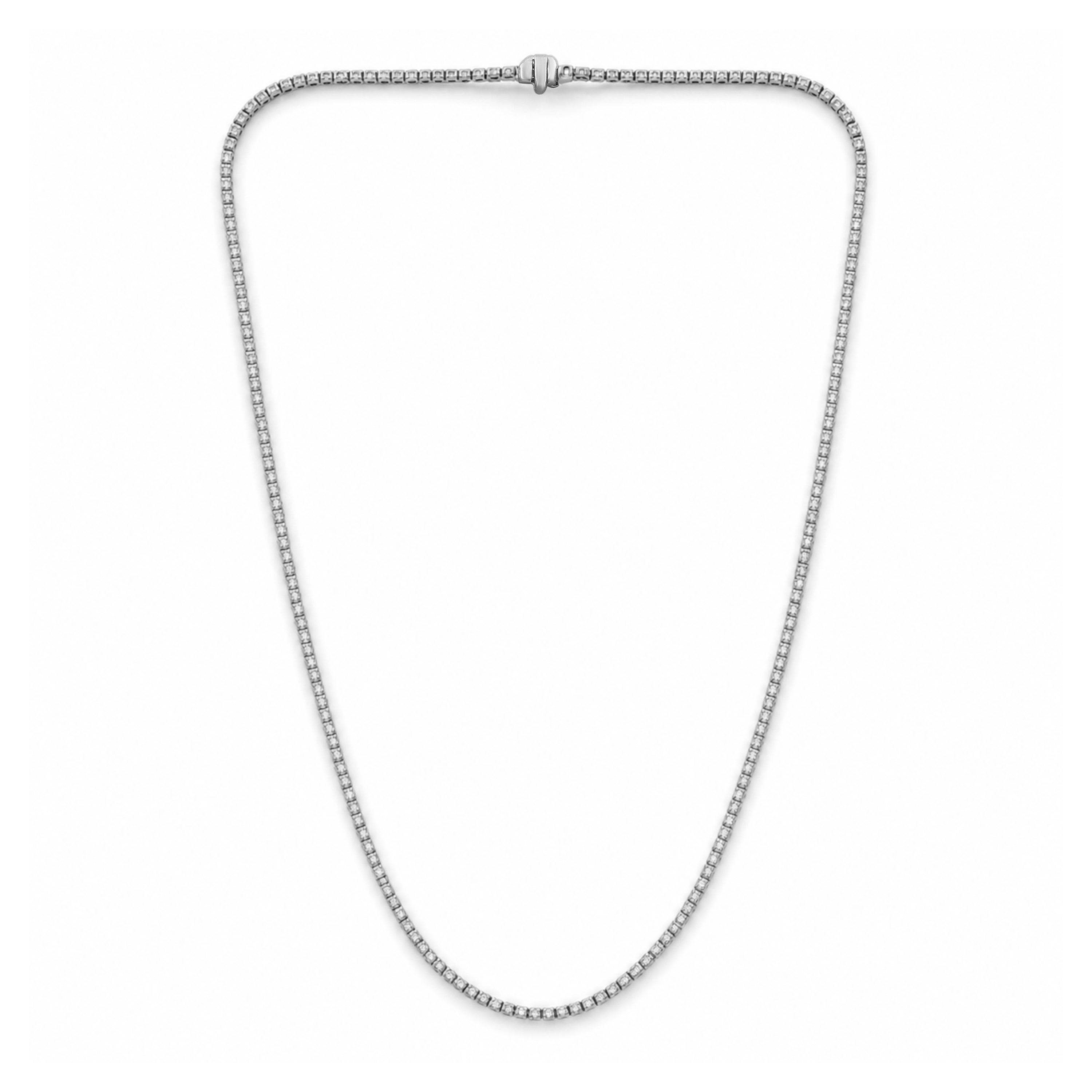 Venturant Lab Grown Diamond (F/VS+) 7.00 carat Round cut Sterling Silver Tennis Necklace - Sterling Silver | Gold over Silver
