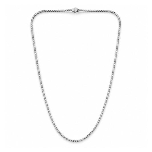 Venturant Lab Grown Diamond (F/VS+) 7.00 carat Round cut Sterling Silver Tennis Necklace - Sterling Silver | Gold over Silver