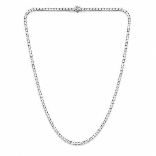 Venturant Lab Grown Diamond (F/VS+) 7.00 carat Round cut Sterling Silver Tennis Necklace - Sterling Silver | Gold over Silver