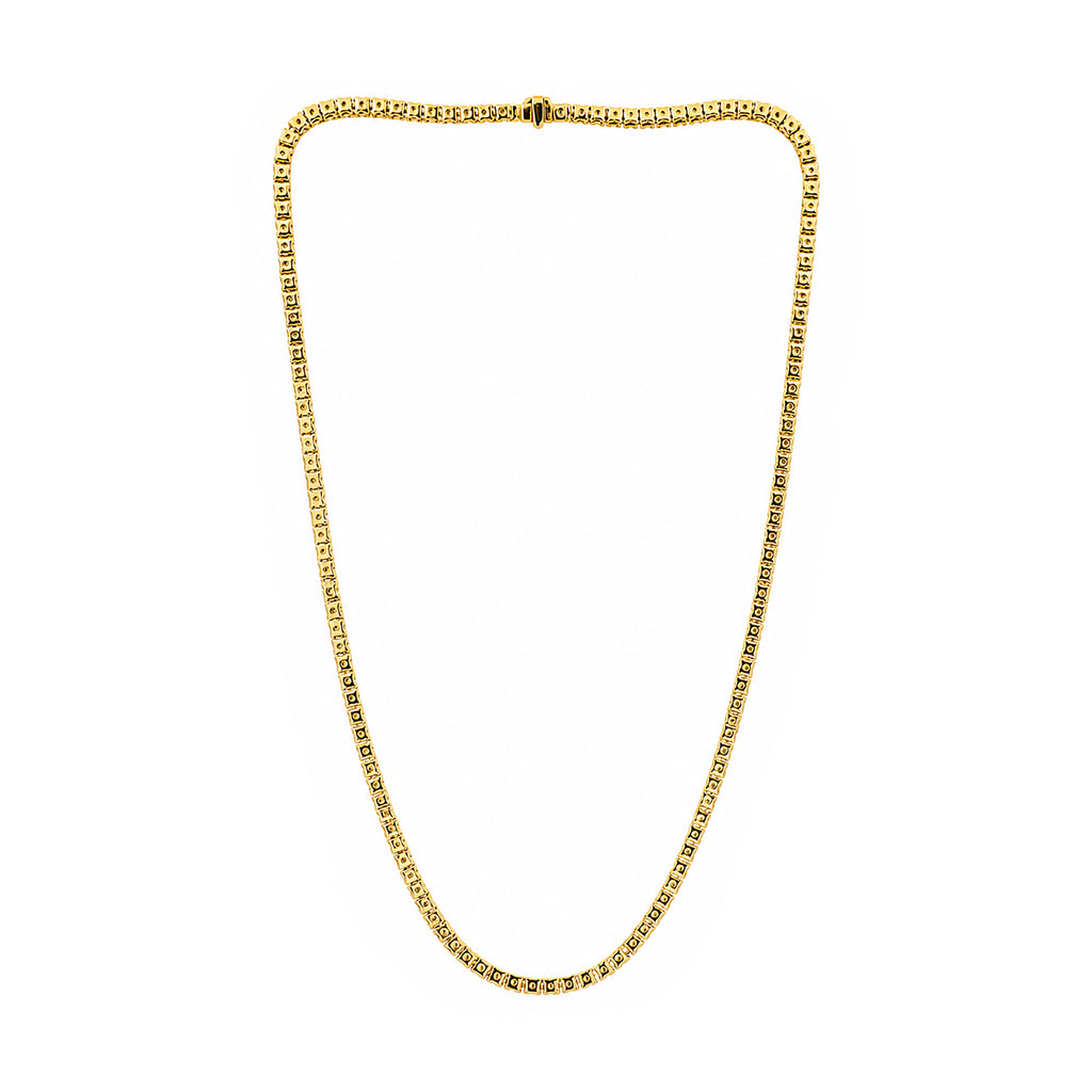Venturant Lab Grown Diamond (F/VS+) 15.00 carat Round cut Sterling Silver Tennis Necklace - Sterling Silver | Gold over Silver