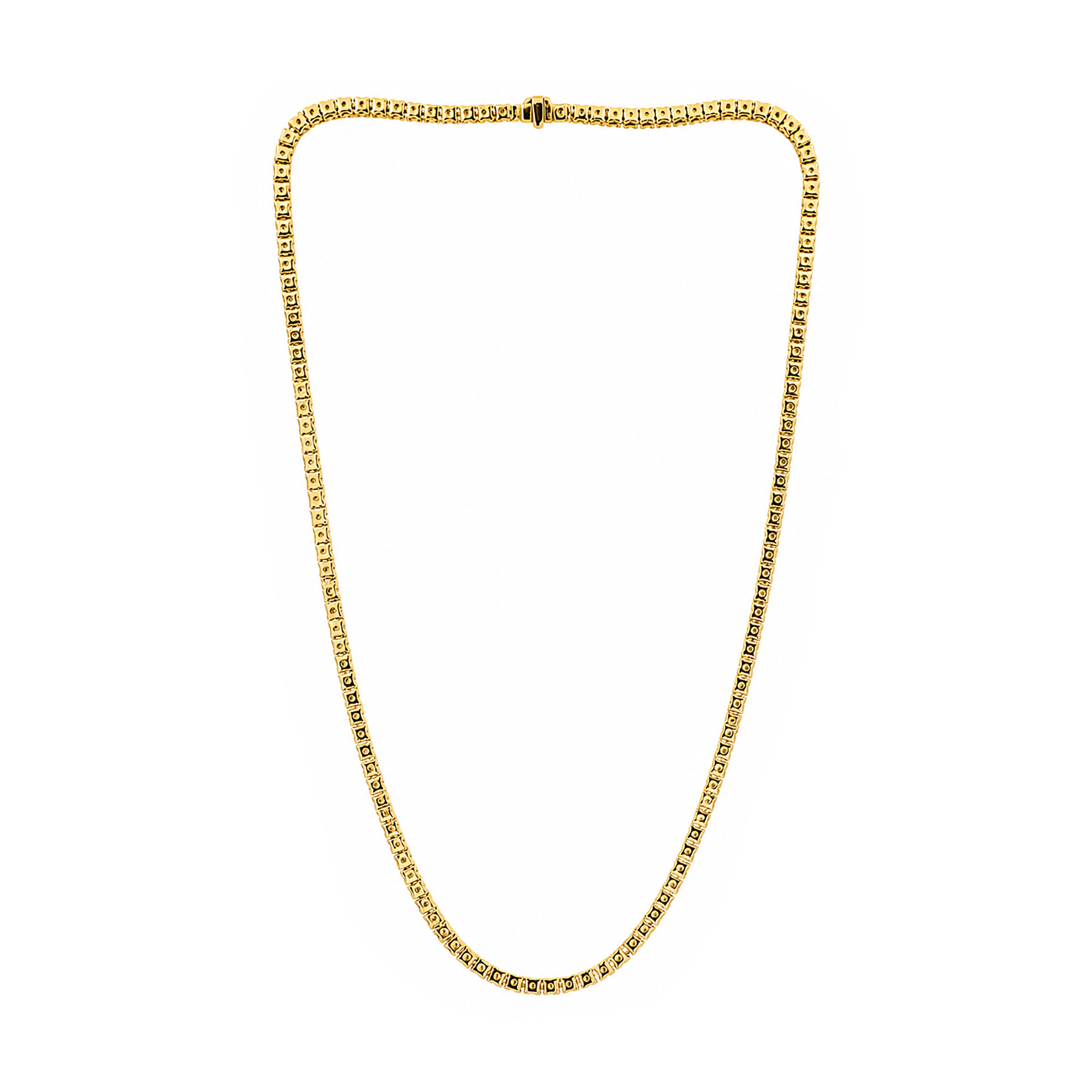 Venturant Lab Grown Diamond (F/VS+) 15.00 carat Round cut Sterling Silver Tennis Necklace - Sterling Silver | Gold over Silver
