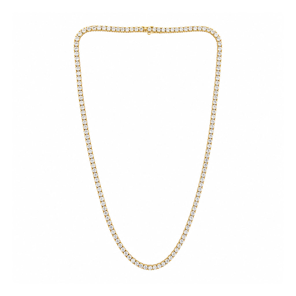 Venturant Lab Grown Diamond (F/VS+) 15.00 carat Round cut Sterling Silver Tennis Necklace - Sterling Silver | Gold over Silver