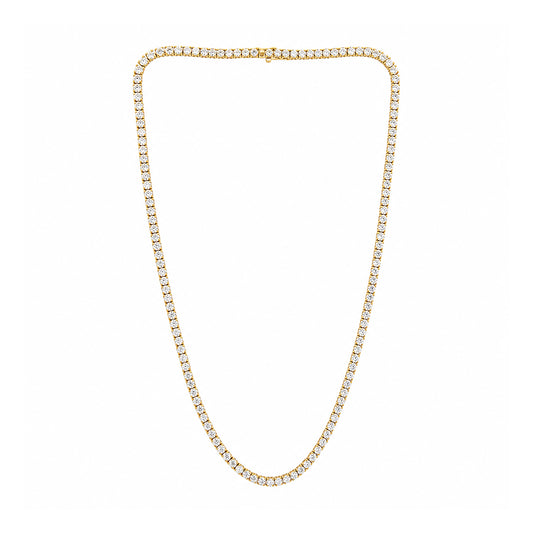 Venturant Lab Grown Diamond (F/VS+) 15.00 carat Round cut Sterling Silver Tennis Necklace - Sterling Silver | Gold over Silver