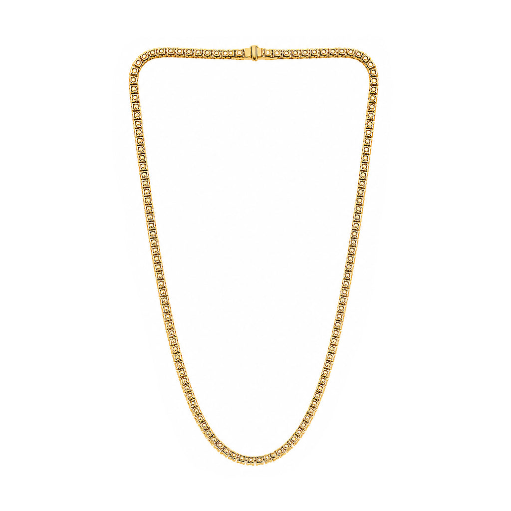 Venturant Lab Grown Diamond (F/VS+) 20.00 carat Round cut Sterling Silver Tennis Necklace - Sterling Silver | Gold over Silver