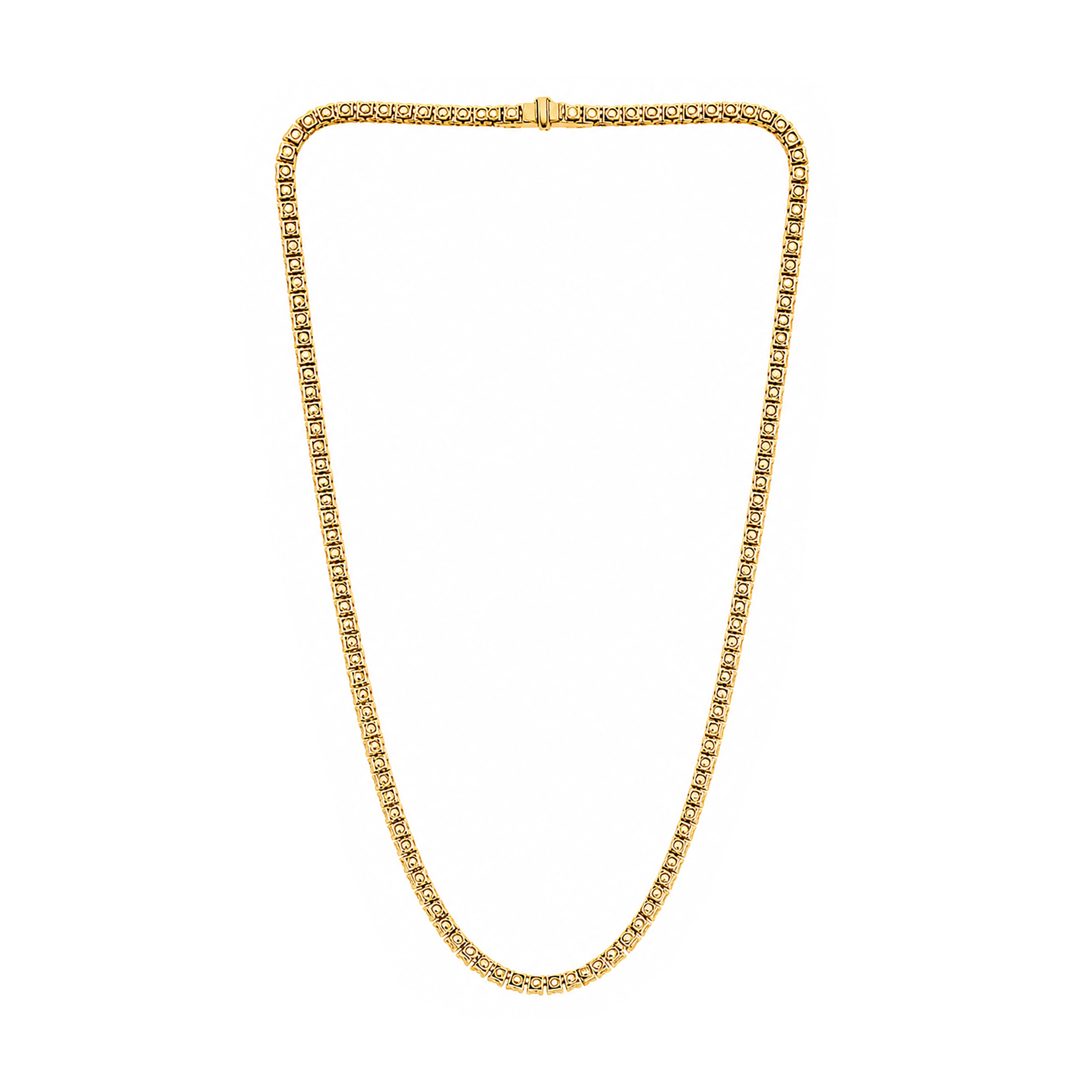 Venturant Lab Grown Diamond (F/VS+) 20.00 carat Round cut Sterling Silver Tennis Necklace - Sterling Silver | Gold over Silver