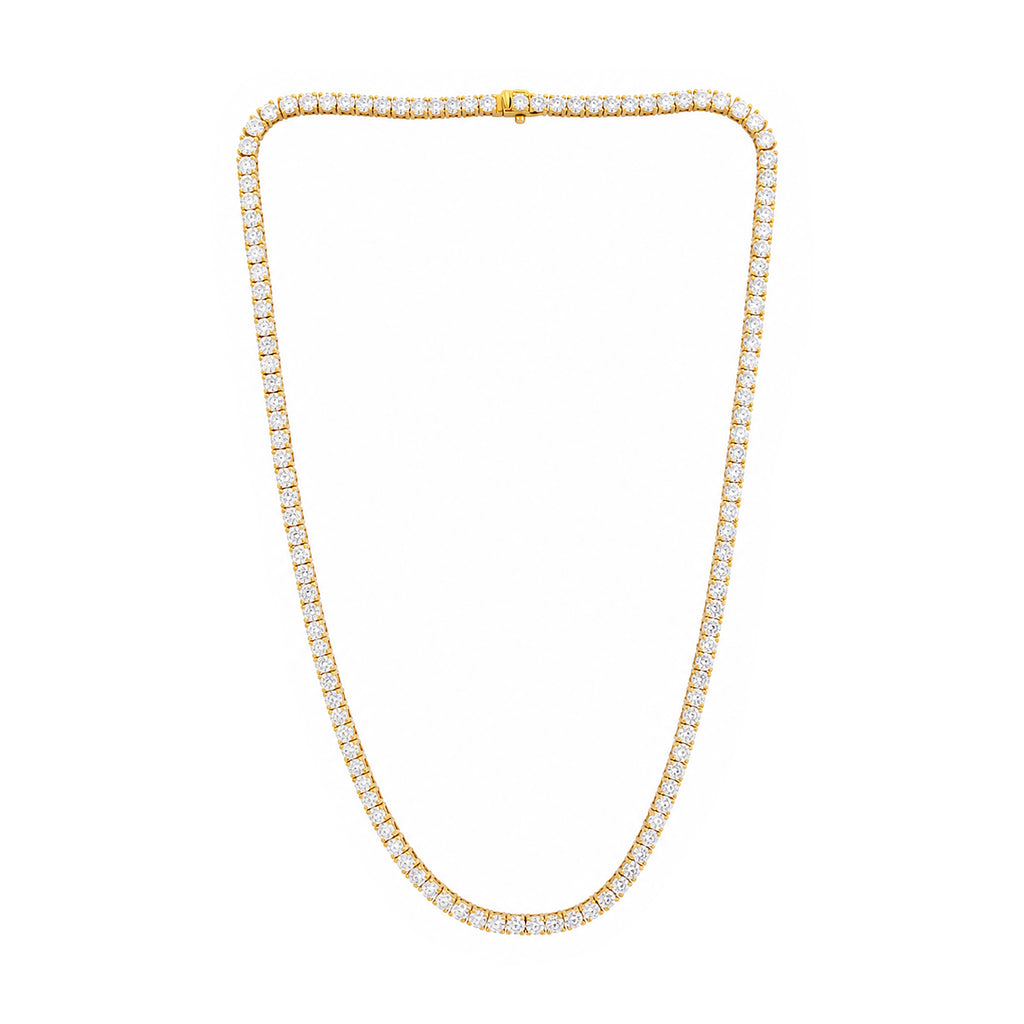 Venturant Lab Grown Diamond (F/VS+) 20.00 carat Round cut Sterling Silver Tennis Necklace - Sterling Silver | Gold over Silver