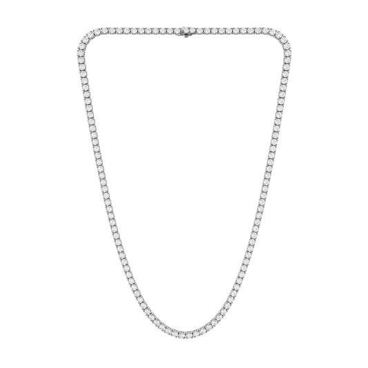 Venturant Lab Grown Diamond (F/VS+) 12.00 carat Round cut Sterling Silver Tennis Necklace - Sterling Silver | Gold over Silver