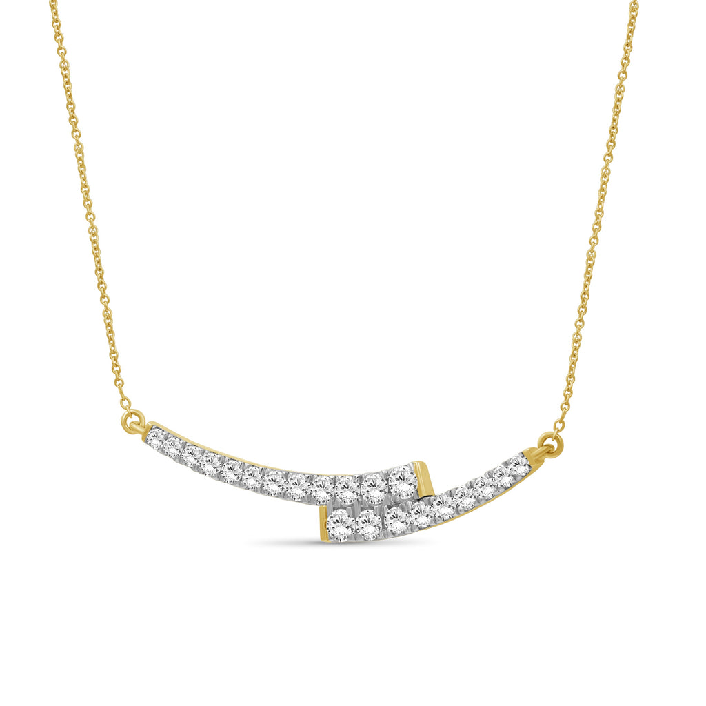 Venturant Lab Grown Diamond (F/VS+) 1.00 carat Round cut Sterling Silver Smile Necklace - Sterling Silver | Gold over Silver