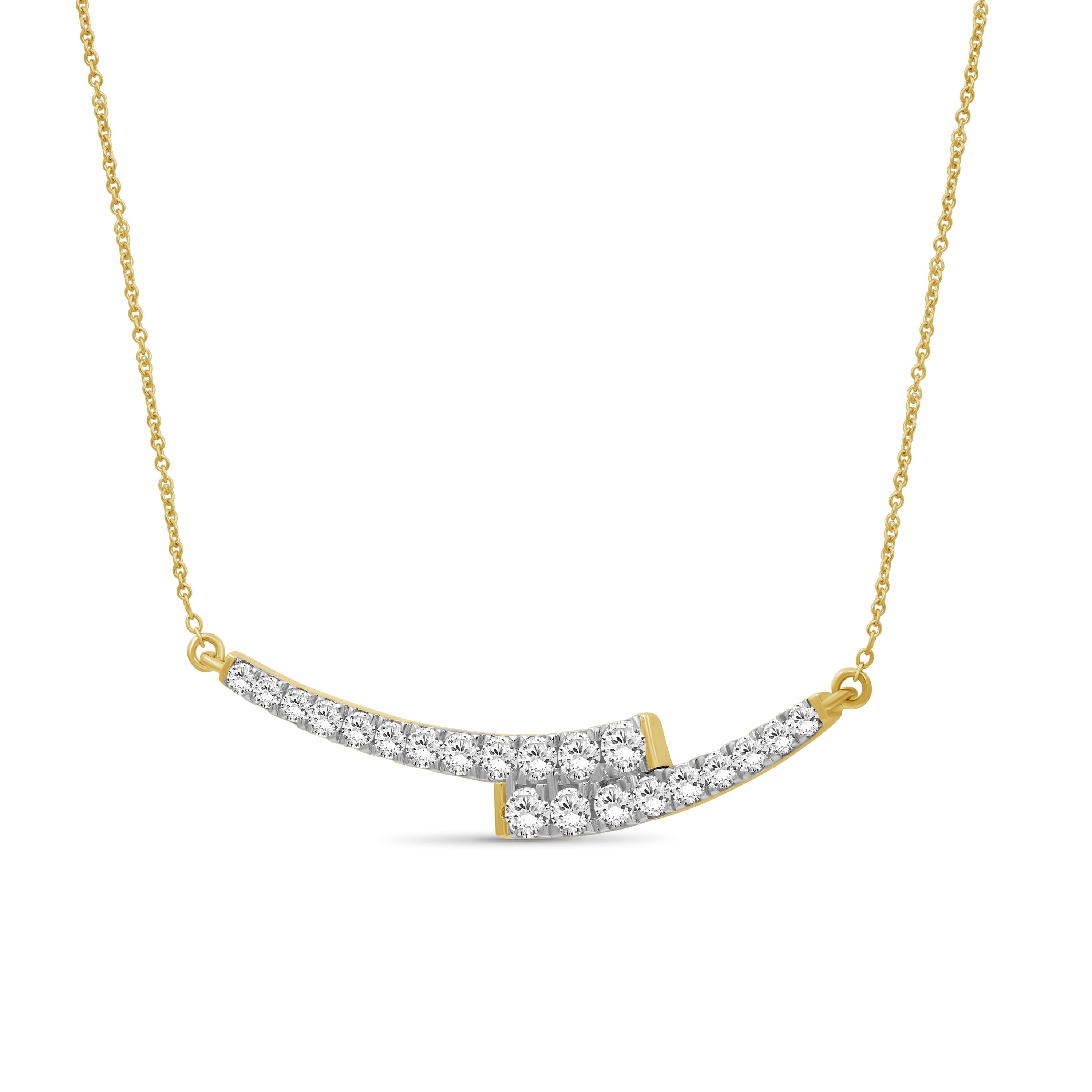 Venturant Lab Grown Diamond (F/VS+) 1.00 carat Round cut Sterling Silver Smile Necklace - Sterling Silver | Gold over Silver